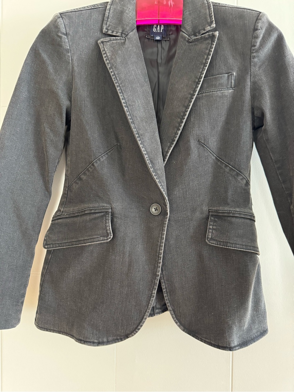 GAP Women's Charcoal Grey Denim Blazer Jacket - NEW- Size 6P